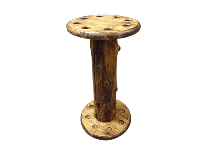 Rustic Log Cue Stand