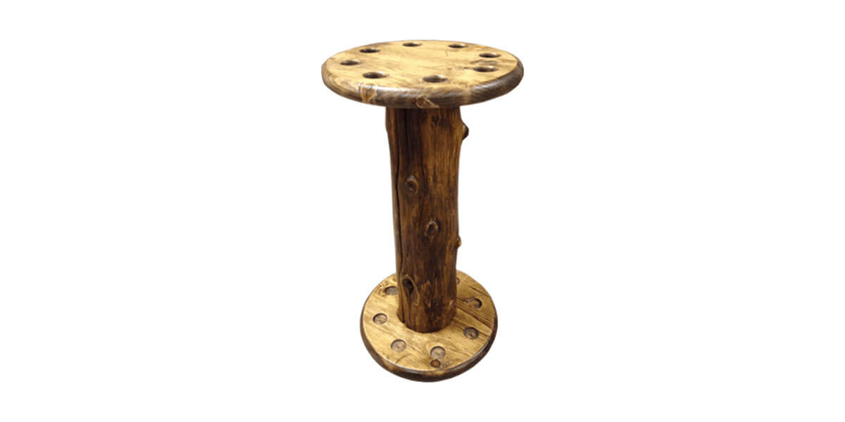 Rustic Log Cue Stand